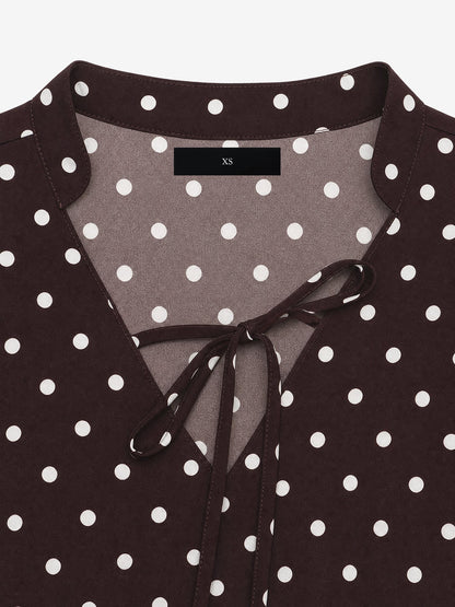 Polka Dots Layered Bell Sleeves A-Line Mini Dress