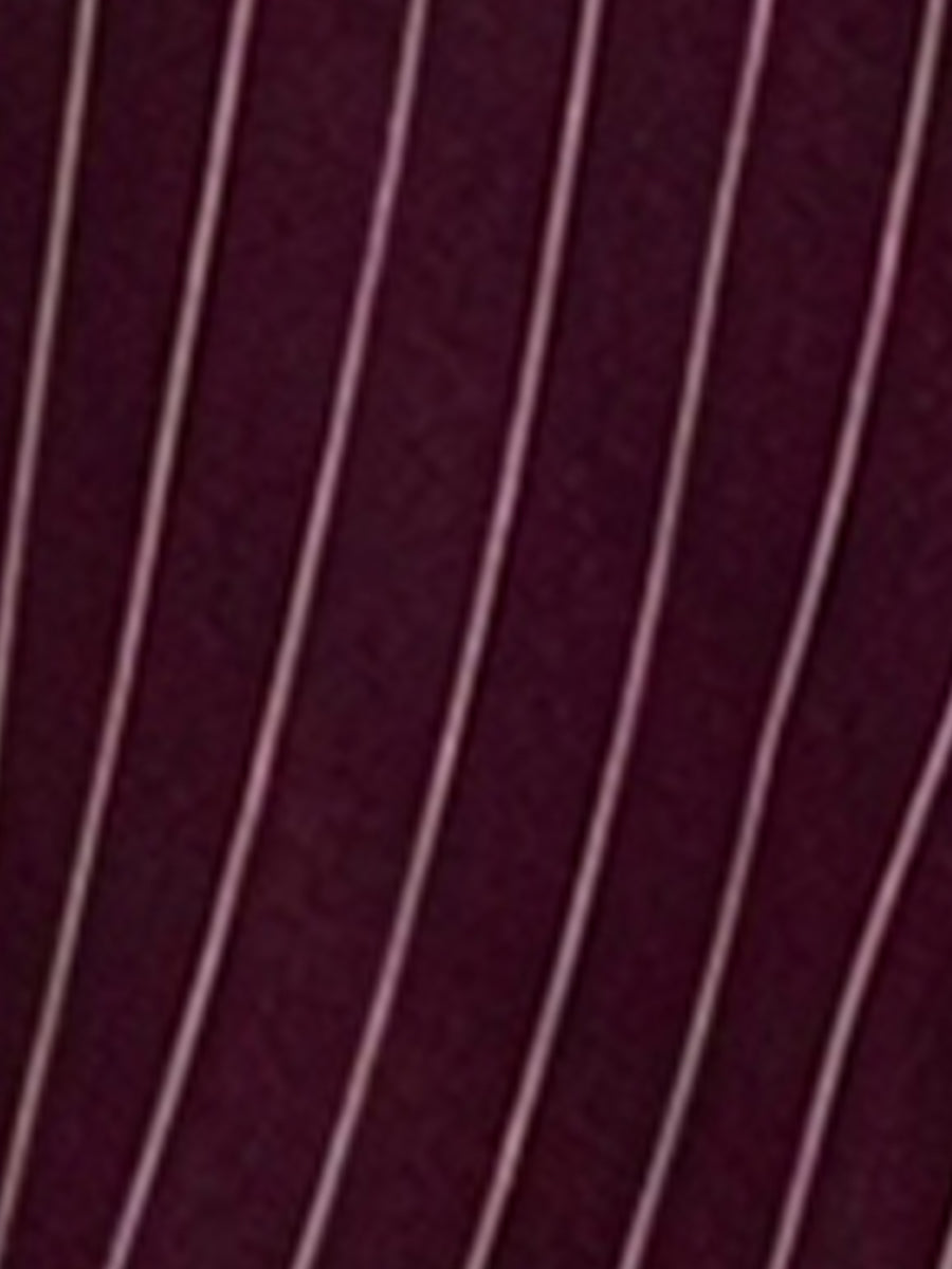 Vertical Striped Long Sleeve Smocked Waist Maxi Dress