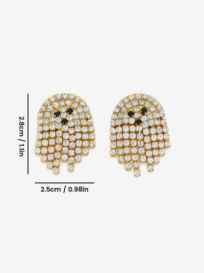 Halloween Tassel Cute Rhinestones Ghost Earrings