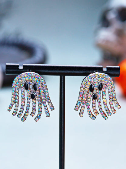 Halloween Tassel Cute Rhinestones Ghost Earrings