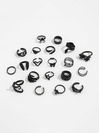 16/20 Pieces Halloween Gothic Rings Set
