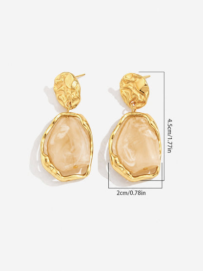 Irregular Baroque Imitation Gemstone Earrings