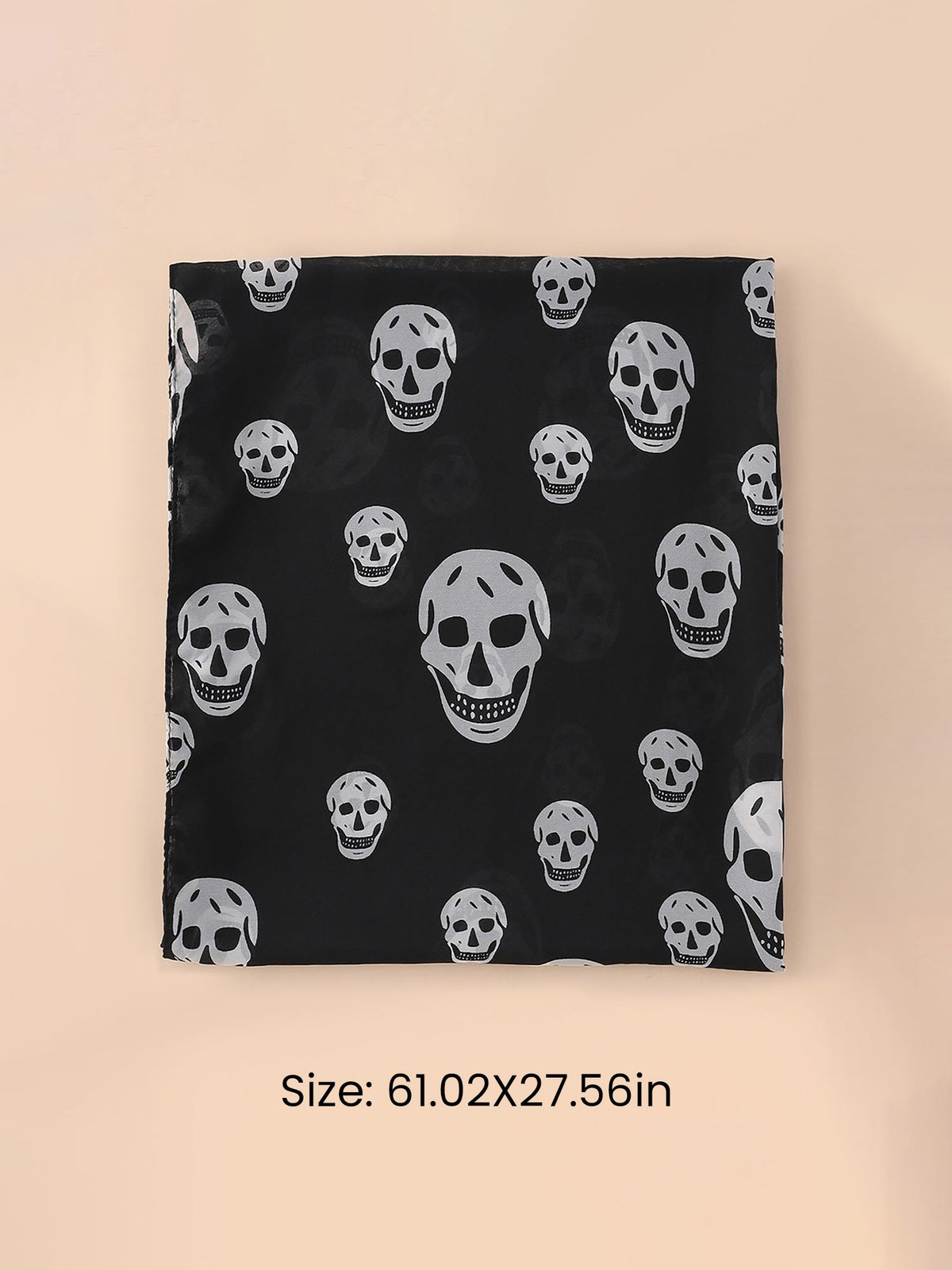 Halloween Skull Printed Chiffon Long Scarf